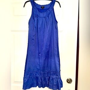 Talbots Lined Shift dress in Royal Blue with ruffle -Size 8P